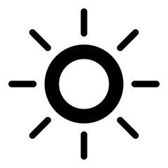 Sun icon for brightness, weather and nature concepts