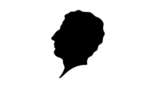 Josephus Flavius, black isolated silhouette