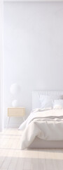 white bed in bedroom