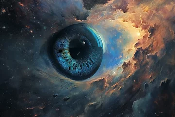 Foto op Plexiglas Eye in space,  Abstract space background with stars and nebula © Brushstroke