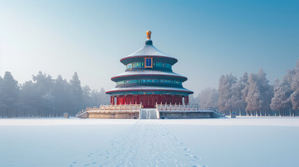 Snowy Splendor: Beijing's Temple of Heaven