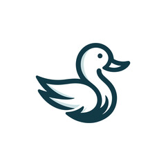minimalist modern duck logo vector illustration