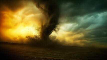 Destructive Beauty: Tornado Unleashes Chaos on Farmland
