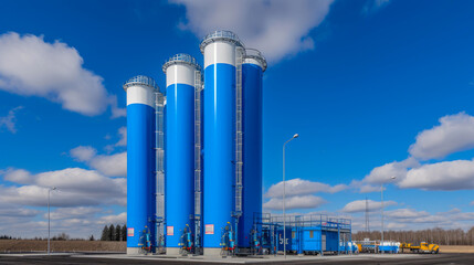 Fototapeta premium Eco-Friendly Power: Blue Hydrogen Plant in Action