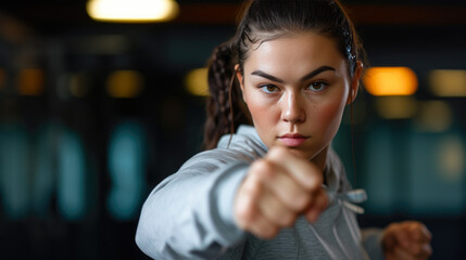 Self-Defense Enthusiast: Determination in a Boxing Gym