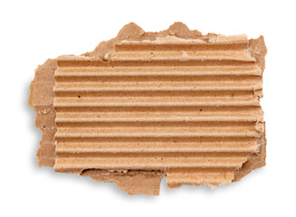 Piece of torn cardboard on a white background. Torn cardboard isolate