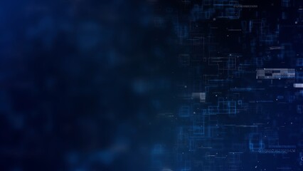 Abstract Technology Digital Futuristic Cyberspace Background. Artificial Intelligence Sci Fi With Digital Numbers Particle Floating Data Network Connection Concept.