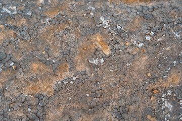 Dirt inHot springs in Hverir - Namafjall Geothermal Area in Iceland.Boiling mudpots in the geothermal area Hverir. Northeastern region, Krafla volcano, Iceland, Europe. Image of exotic world landmark.