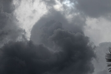 very cloudy and dar sky before heavy rain