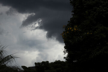 very cloudy and dar sky before heavy rain
