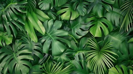 
Tropical leaves, abstract green leaves texture, nature background