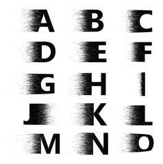 English font alphabet lettering cartoon elements set clip
