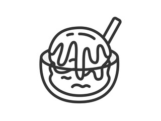 アフォガートのアイコン（線画）のイラスト