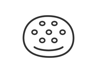 フォカッチャのアイコン（線画）のイラスト