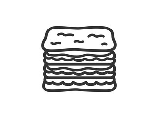 ラザニアのアイコン（線画）のイラスト