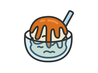 アフォガートのアイコン（線画カラー）のイラスト