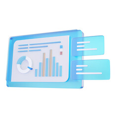 Graphs and data 3d rendering illustration
