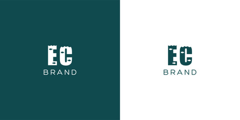 EC vector logo design - obrazy, fototapety, plakaty