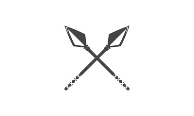 Spear warrior logo vector design