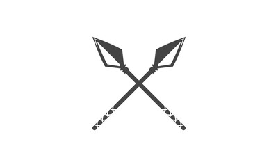 Spear warrior logo vector design