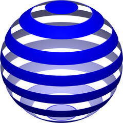 青のストライプ球体_厚