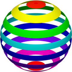 黄色のストライプ球体_厚