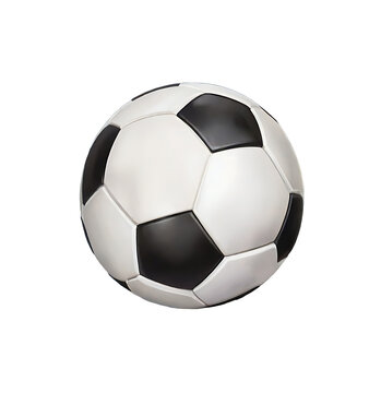 Soccer ball realistic white black picture