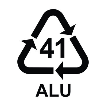 Aluminium recycling symbol ALU 41 , metals recycling code ALU 41 , vector illustration