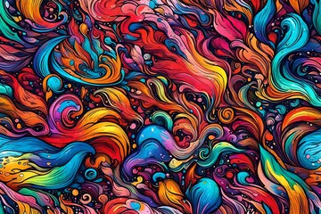 Colorful paint magic brush mix