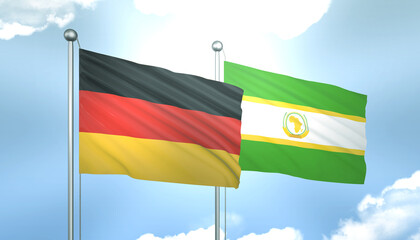 Germany and African Union Flag Together A Concept of Realations