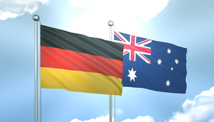 Germany and Australia Flag Together A Concept of Realations