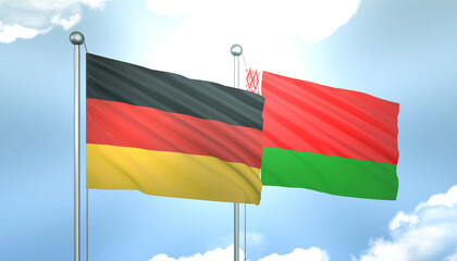 Germany and Belarus Flag Together A Concept of Realations