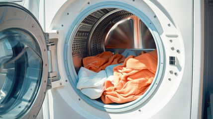 washing machine with laundry