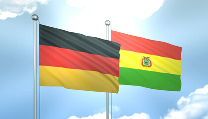 Germany and Bolivia Flag Together A Concept of Realations