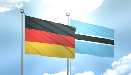 Germany and Botswana Flag Together A Concept of Realations