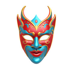 3D Rendering Carnival Mask Isolated On Transparent Background, PNG File Add