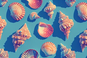 Intricate seashells collection