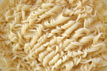 Texture of boiled instant noodles of ramen