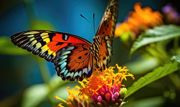 Close-Up of Butterfly on Flower