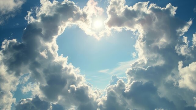 Clouds form a romantic heart shape