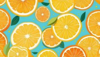 seamless background with citrus fruits