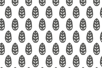 Seamless pattern with leaves  in scandinavian style.Vector illustration