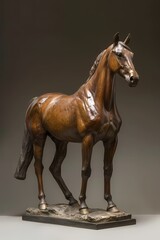 Portrait of realistic Brown horse Sculpture