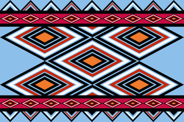geometric ethnic seamless patterns, tribal patterns, design for background, blue  mexican style like azte.	