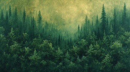 forest  in the fog