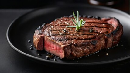 Succulent ribeye steak cooked to perfection, showcasing