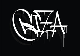 GIZA city graffiti tag style