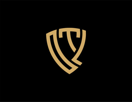 OTL creative letter shield logo design vector icon illustration	