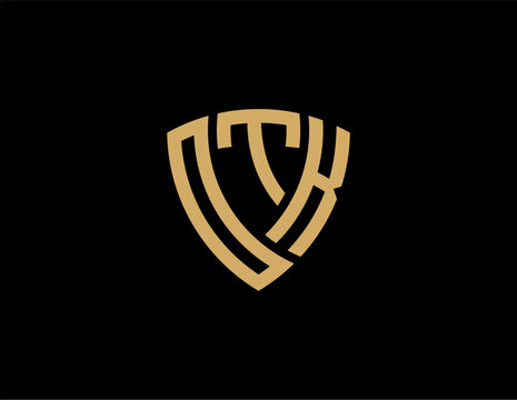 OTK creative letter shield logo design vector icon illustration	