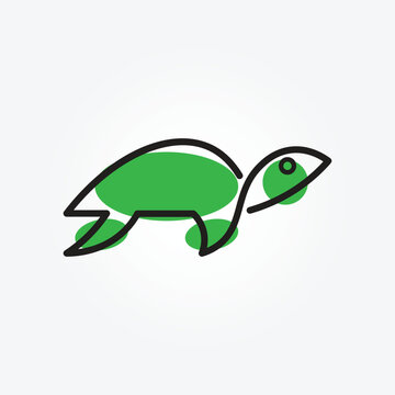 Turtle logo vector with a minimalist concept